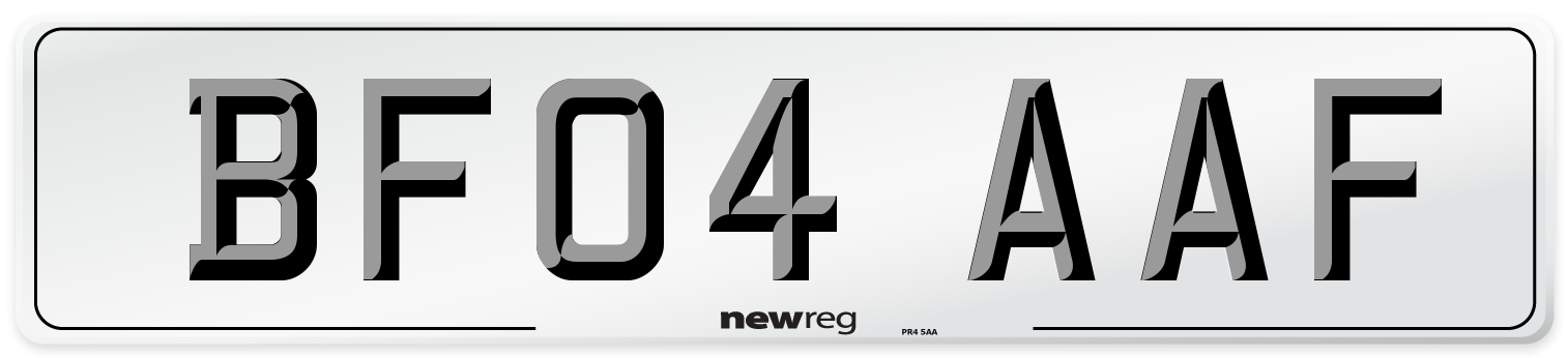 BF04 AAF Number Plate from New Reg